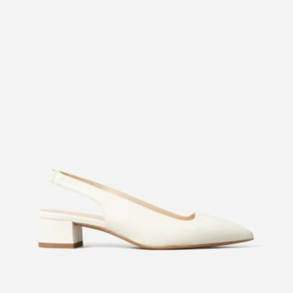 Everlane The Editor Slingback Heel White